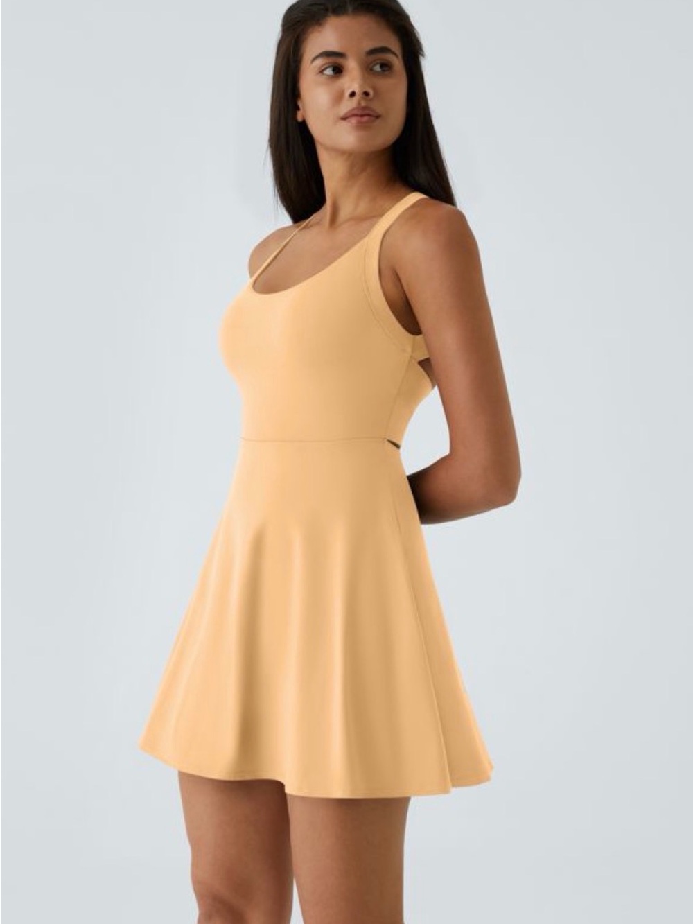 Twisted Flare Low Support Dance Active Dress-Longer Length-Easy Peezy
